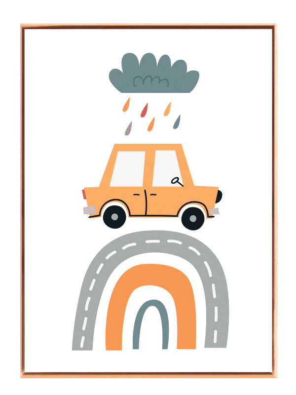 Playful Car Rainbow Adventure Plakat