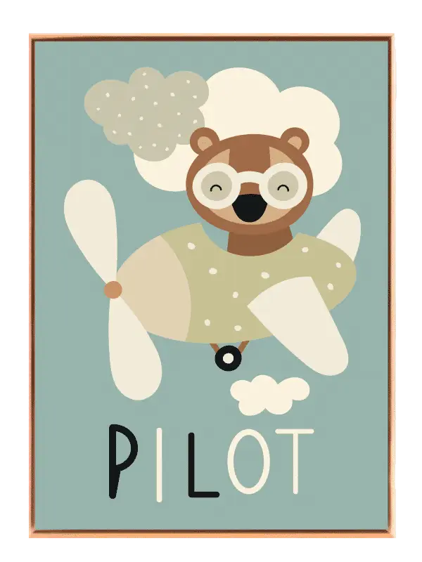 Happy Pilot Bear Adventure Plakat