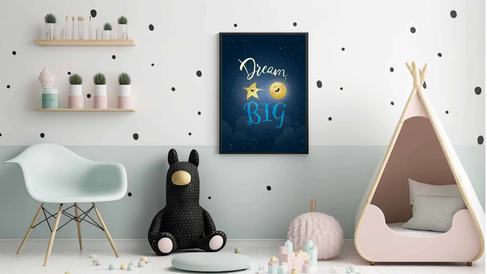 Dream Big Happy Stars Plakat