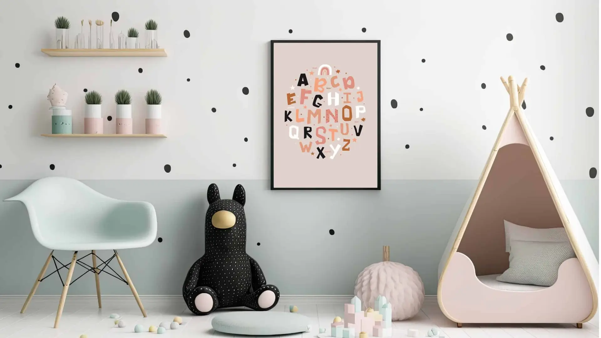 Playful Rainbow Alphabet Plakat