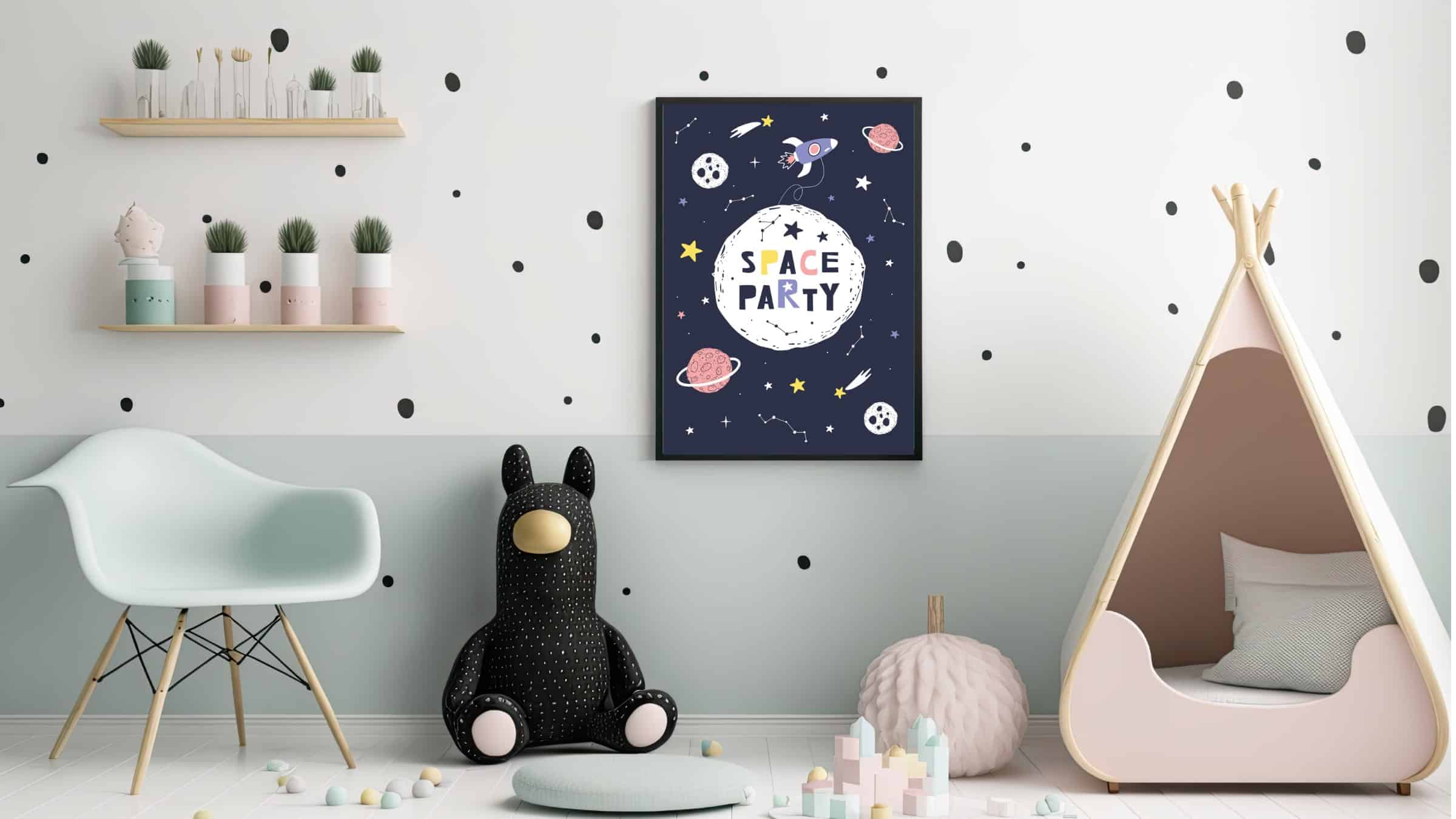 Playful Space Party Adventure Plakat