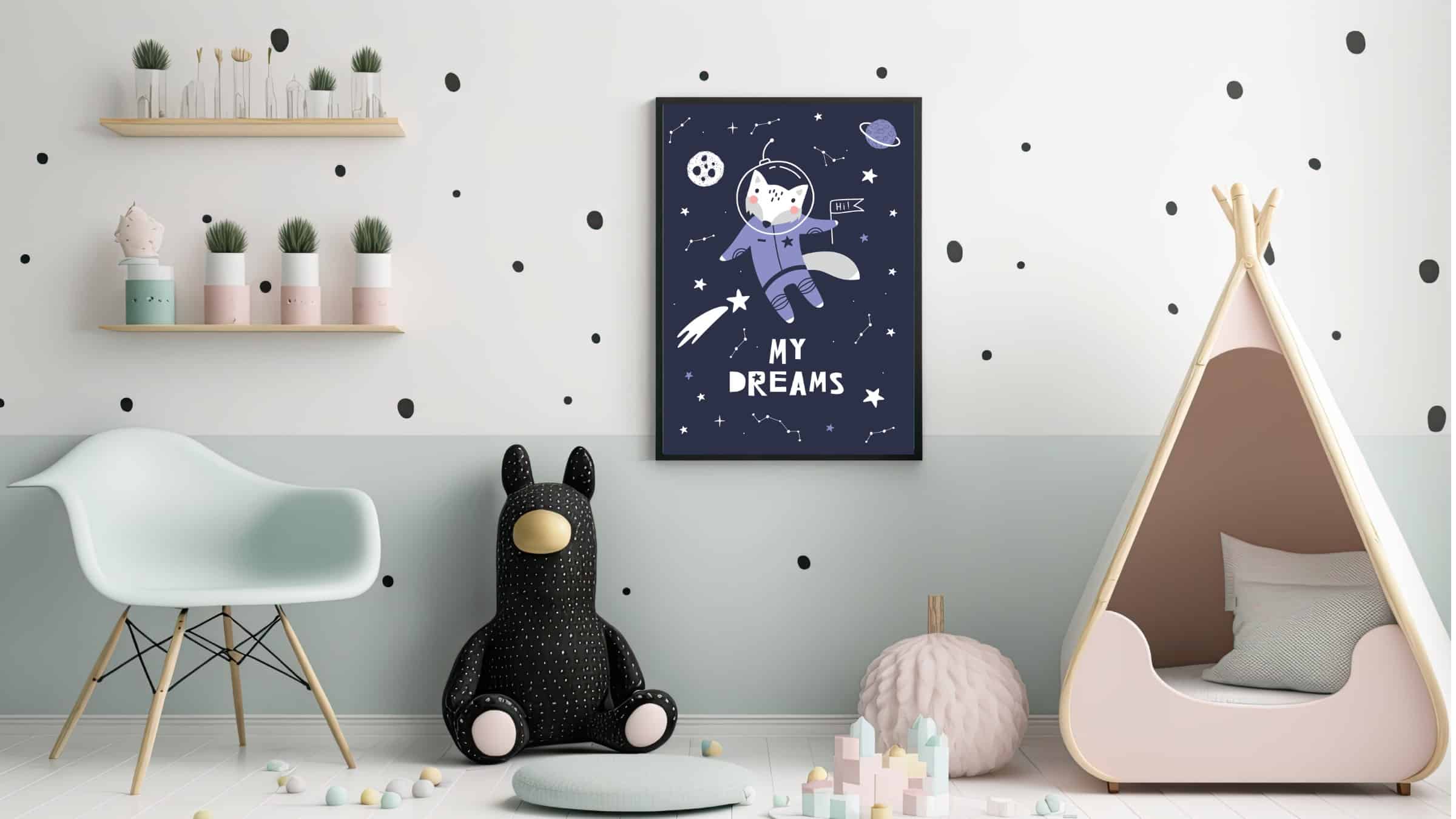 Playful Fox Space Adventure Plakat