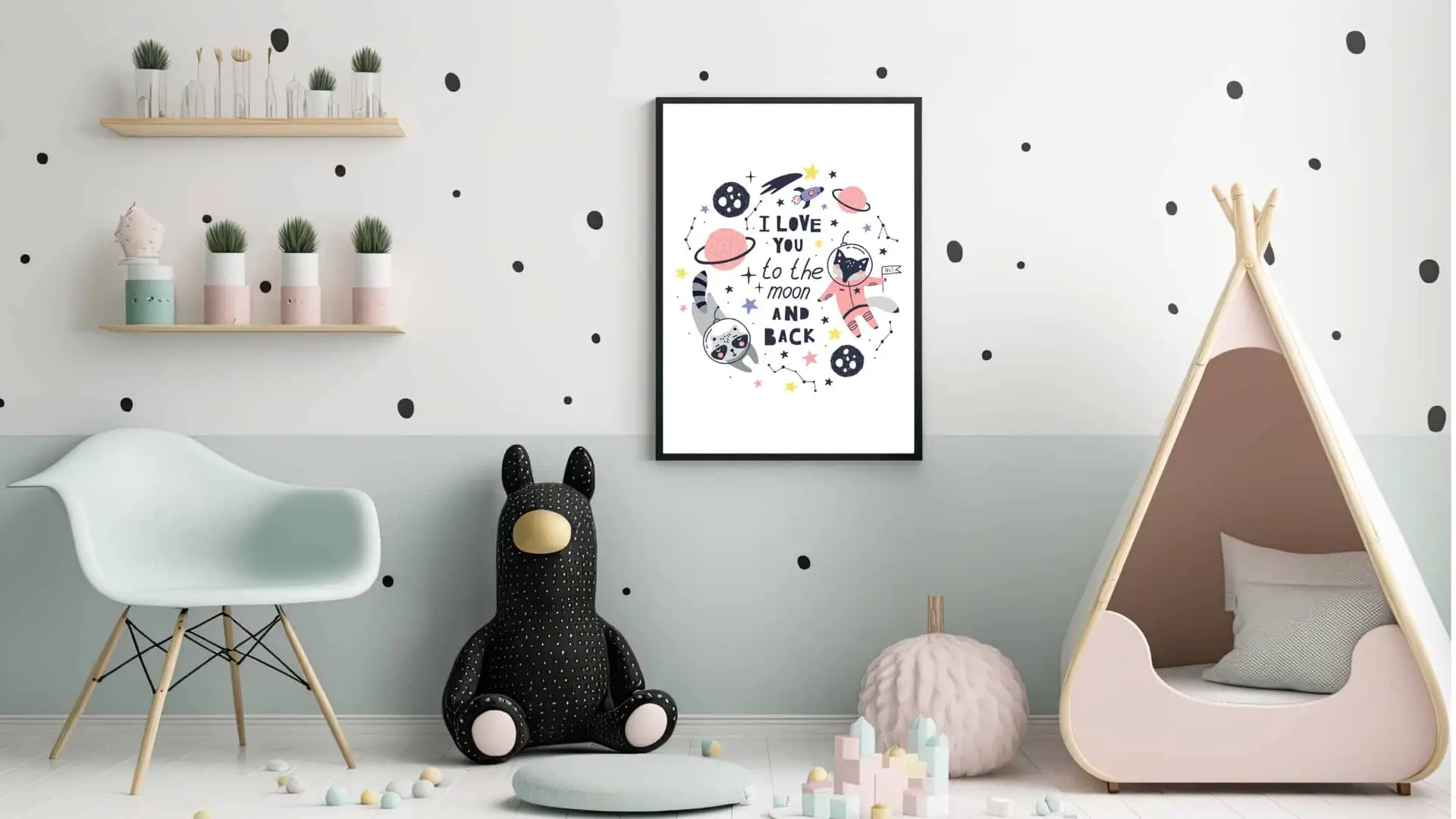 Playful Moon And Stars Plakat