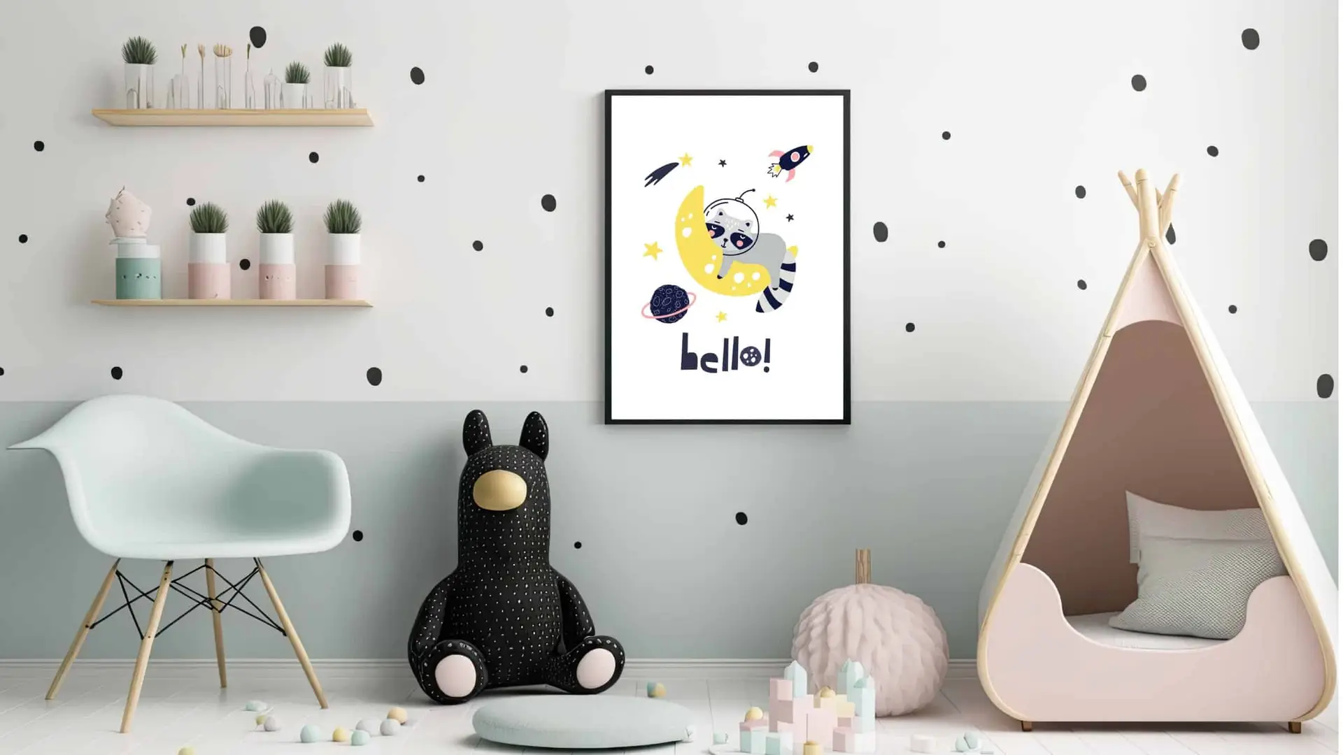 Playful Space Raccoon Dream Plakat