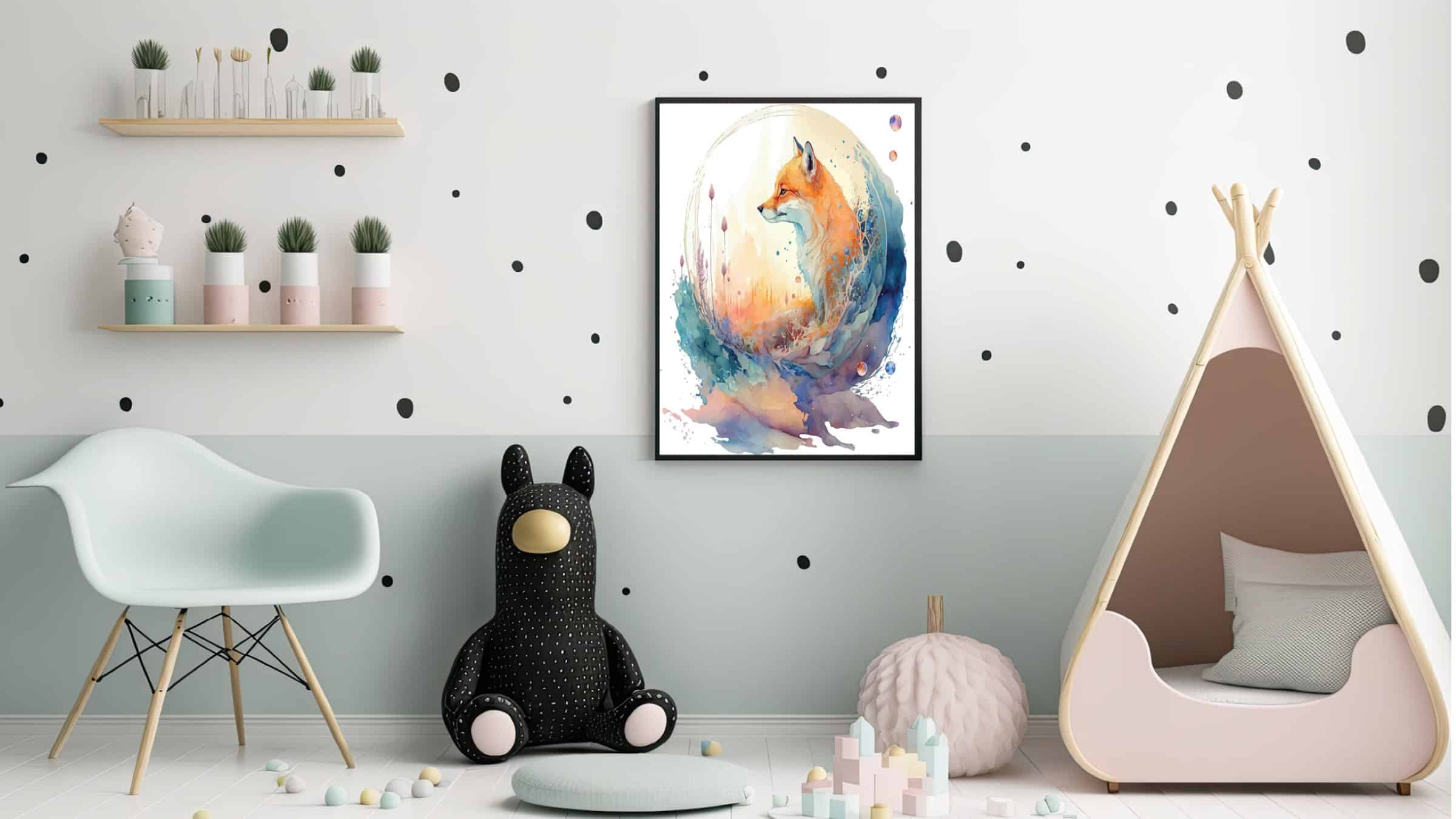 Dreamy Fox Forest Scene Plakat