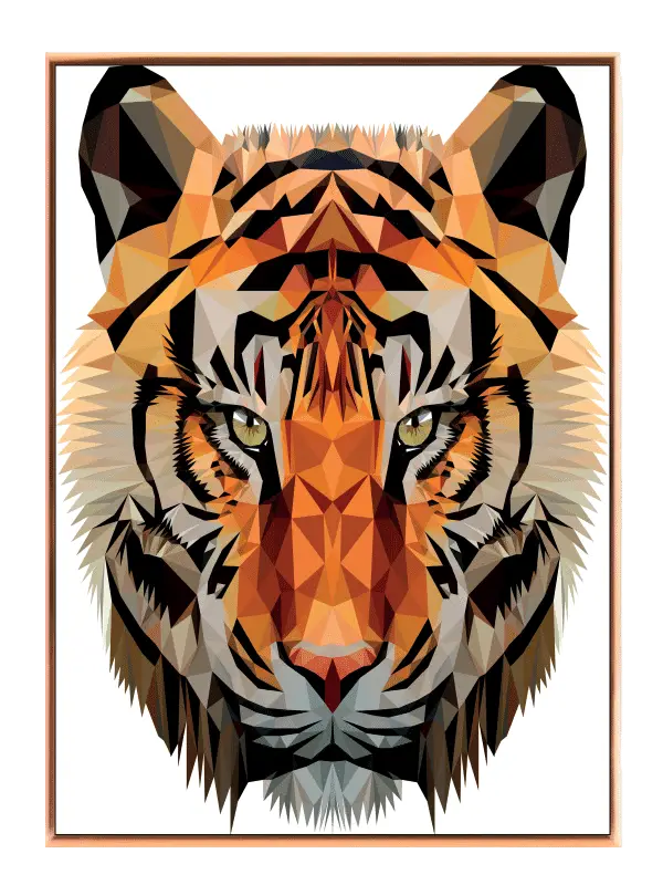 Brave Geometric Tiger Face Plakat