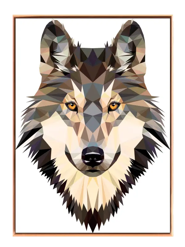 Playful Geometric Wolf Portrait Plakat