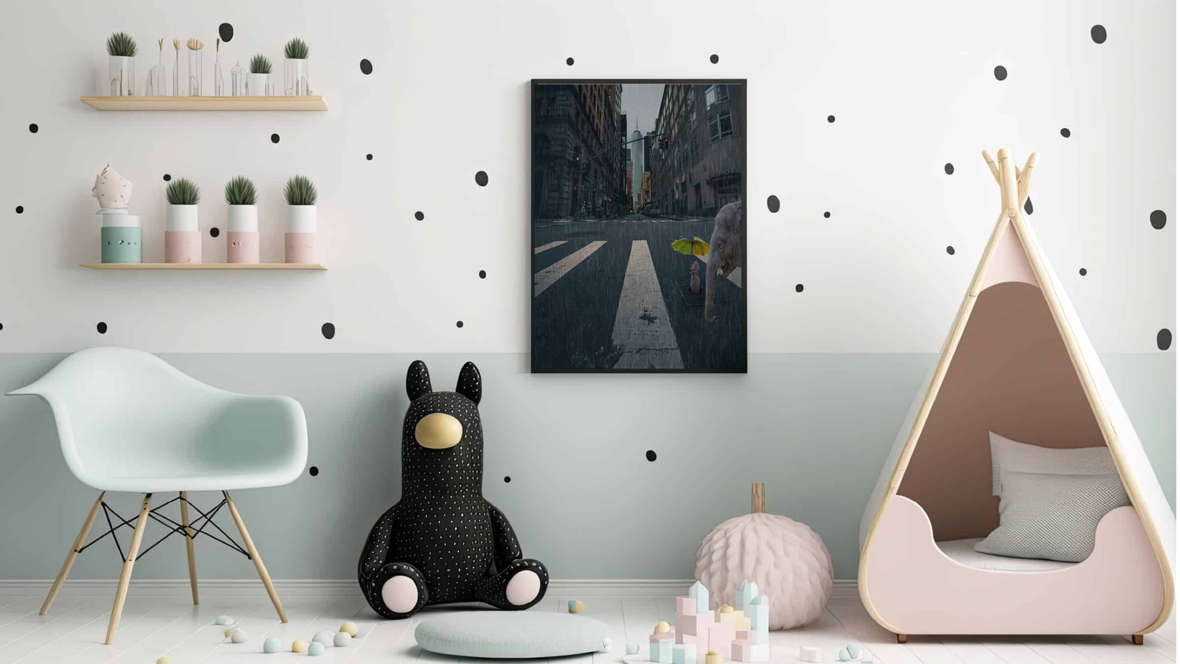 Playful Elephant Rainy Adventure Plakat