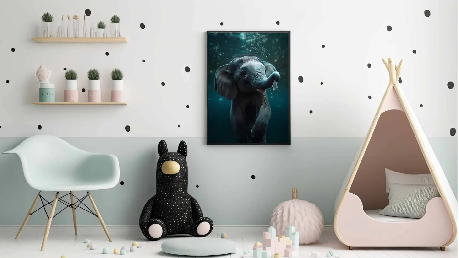 Playful Baby Elephant Plakat