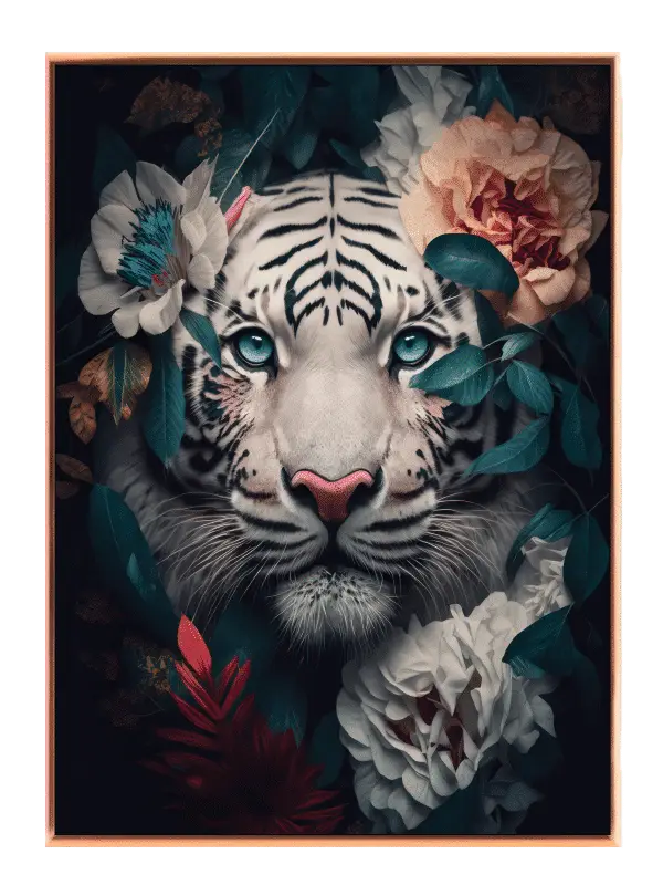 Curious White Tiger Face Plakat