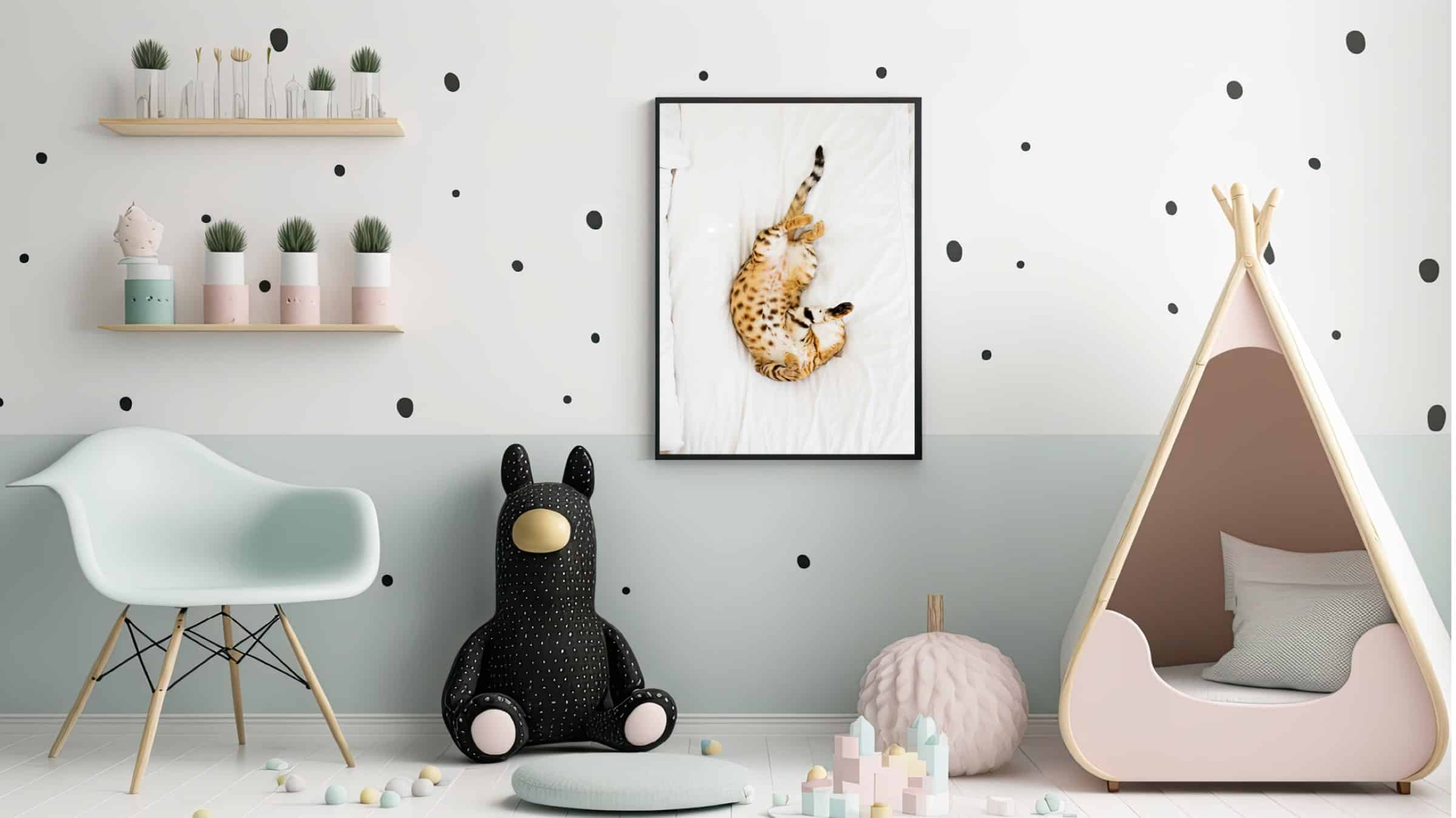 Playful Spotted Cat Relaxing Plakat