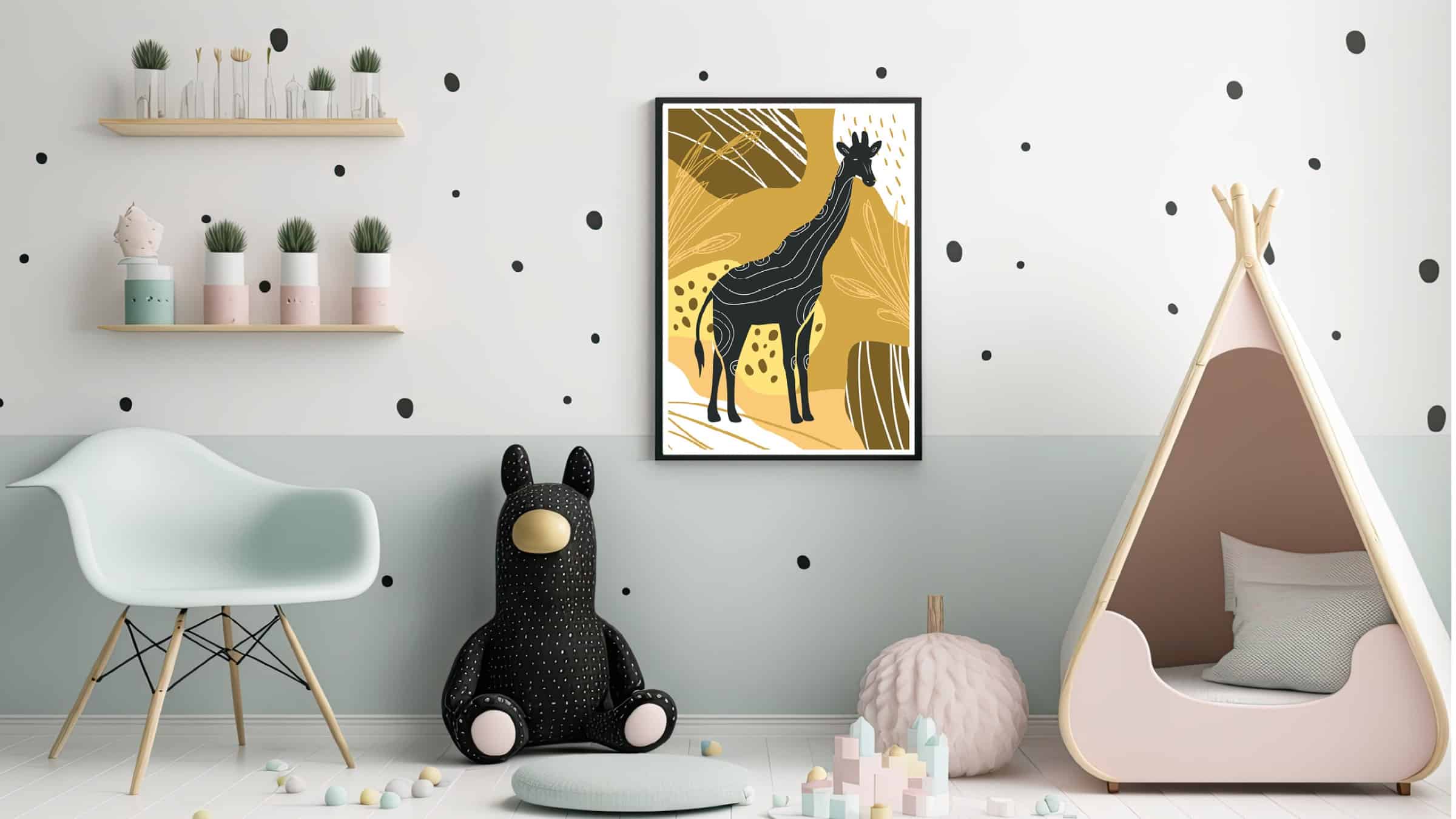 Playful Giraffe Safari Plakat