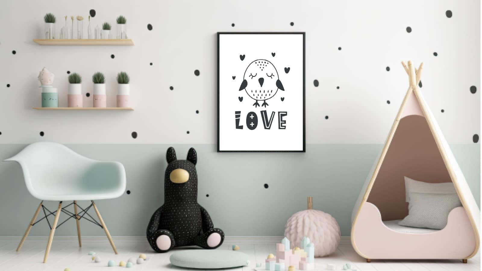 Gentle Sleeping Owl Love Plakat