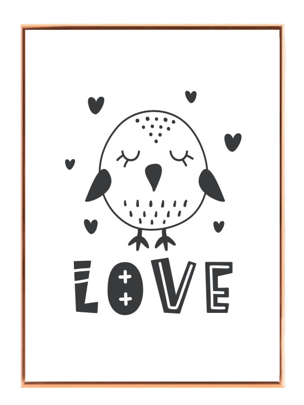 Gentle Sleeping Owl Love Plakat