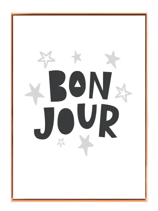 Playful Bonjour Greeting Stars Plakat