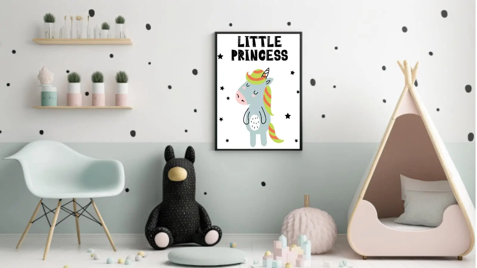 Playful Little Unicorn Princess Plakat
