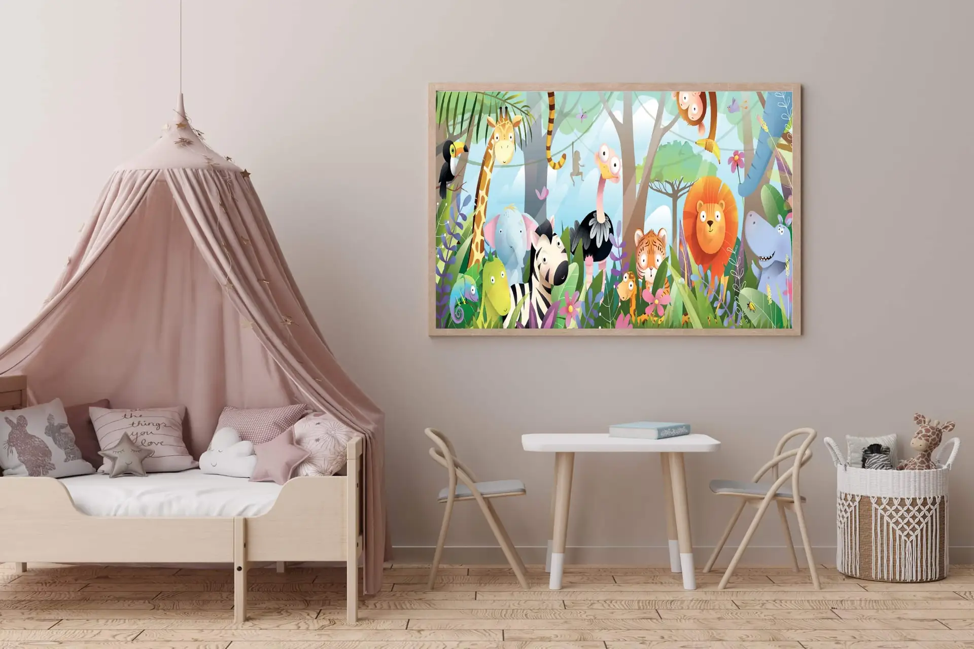 Playful Jungle Animal Friends Plakat