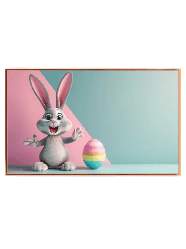 Playful Bunny And Rainbow Egg Plakat