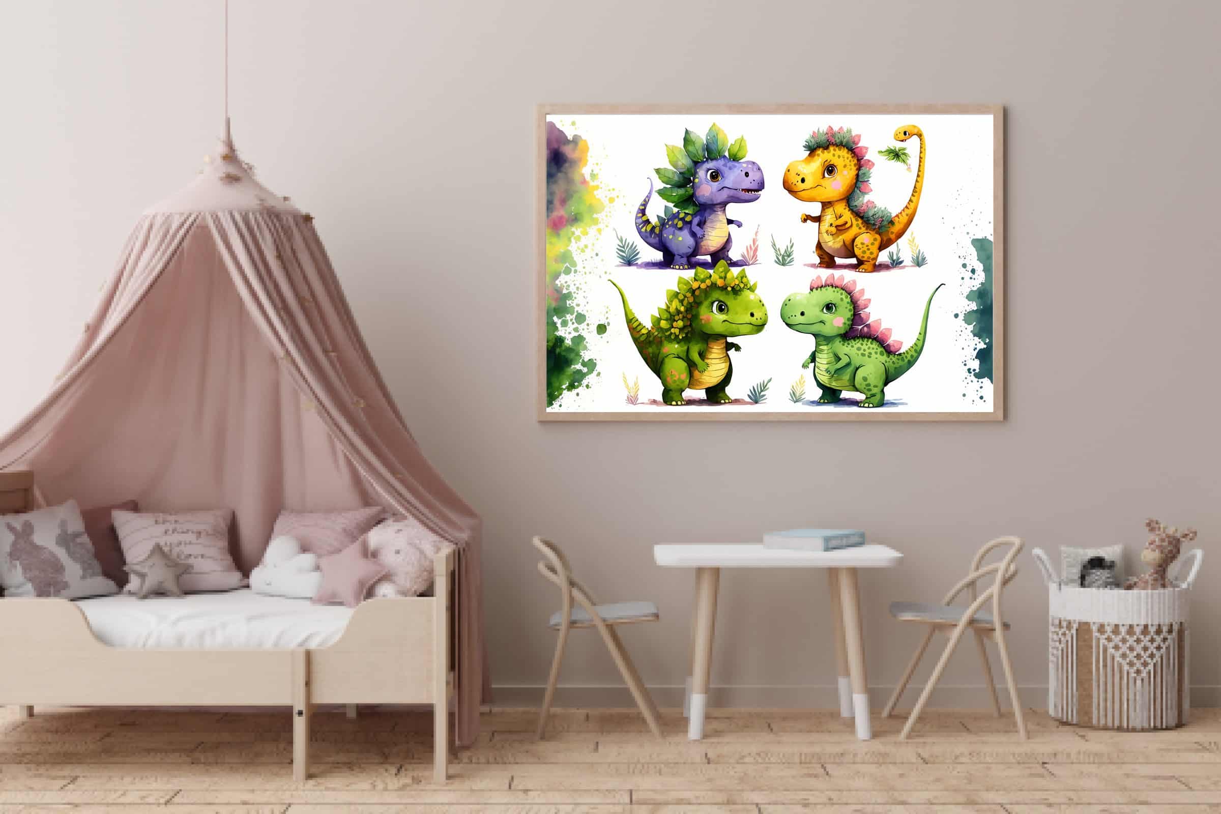 Playful Little Dinosaur Friends Plakat