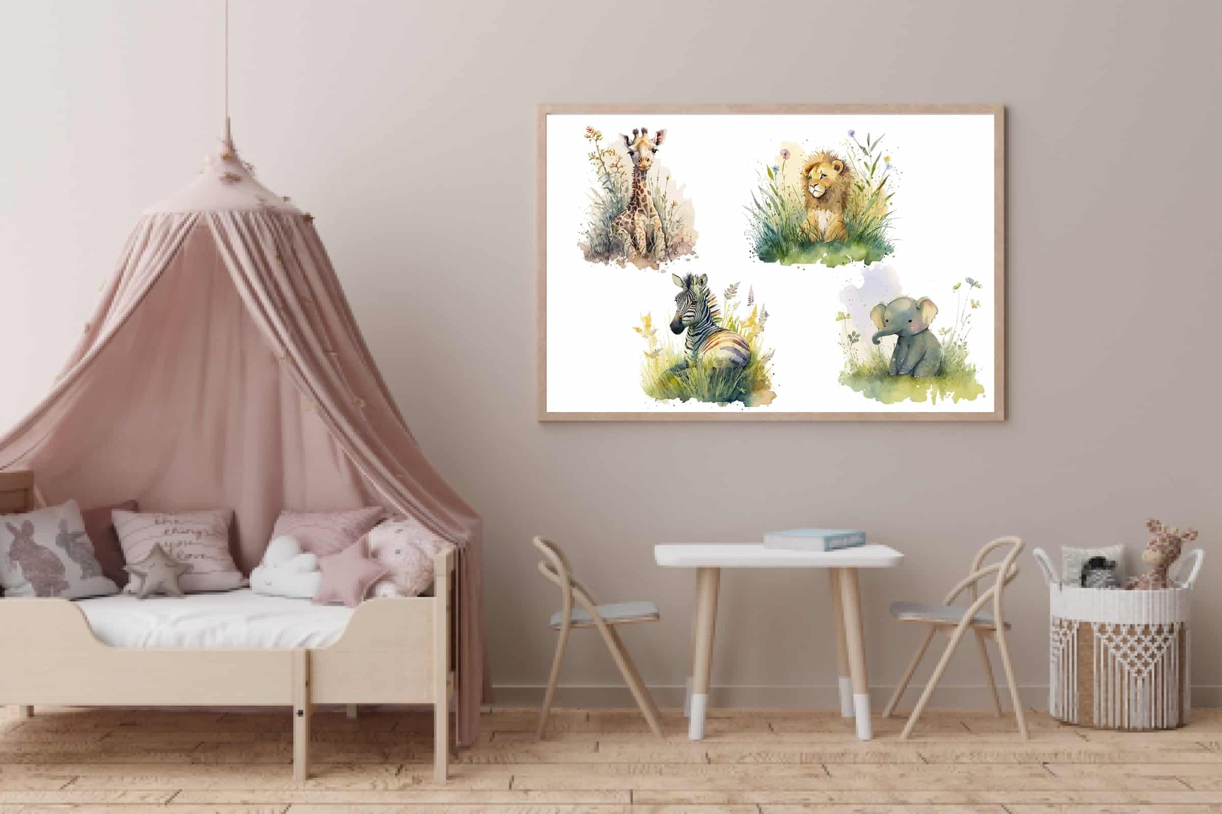 Gentle Safari Baby Animals Plakat