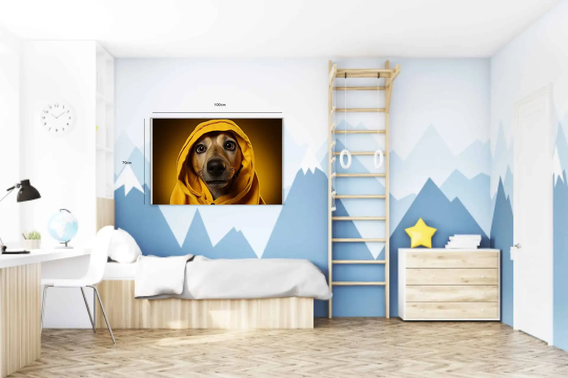 Curious Dog In Hoodie Plakat