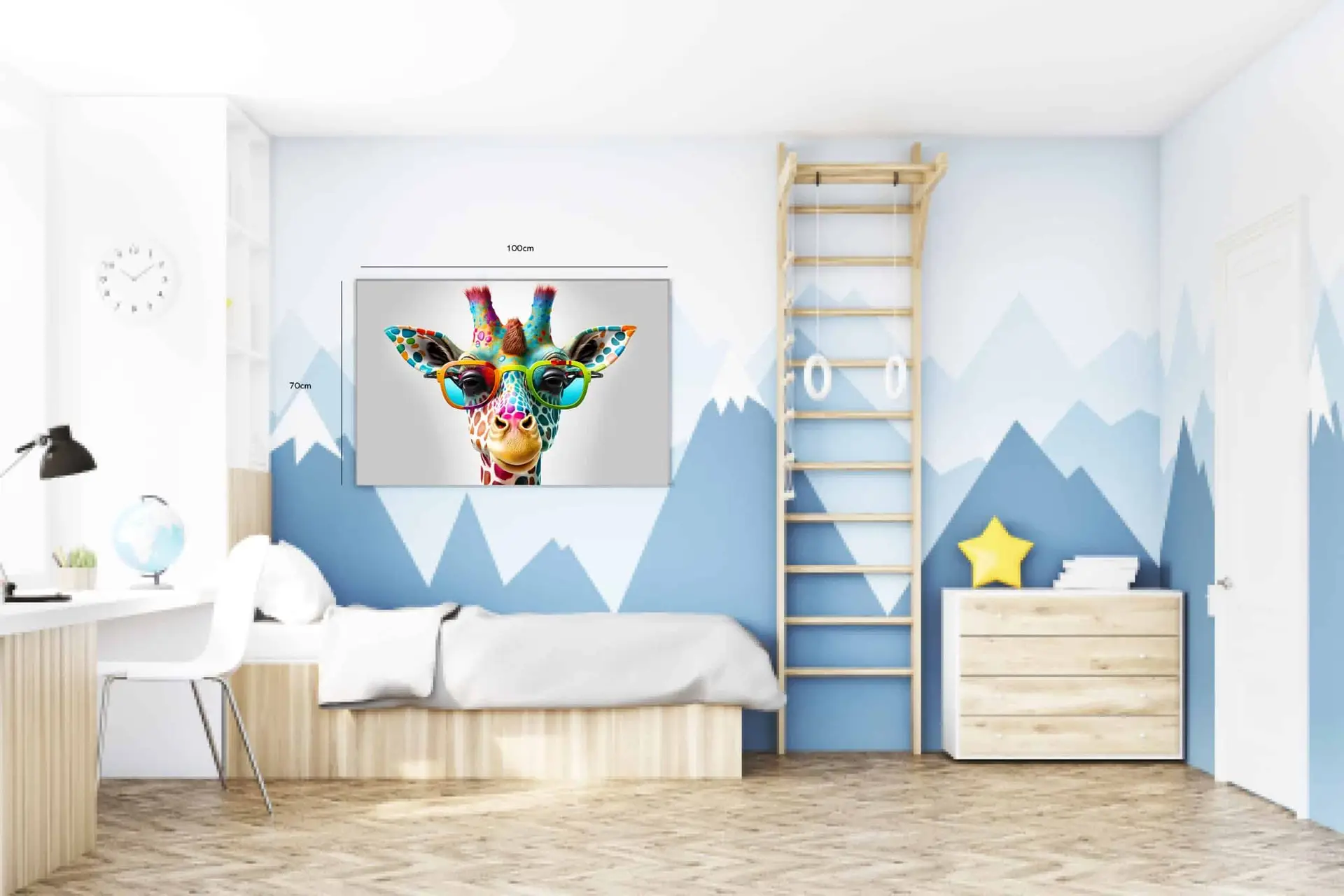 Playful Colorful Giraffe Plakat