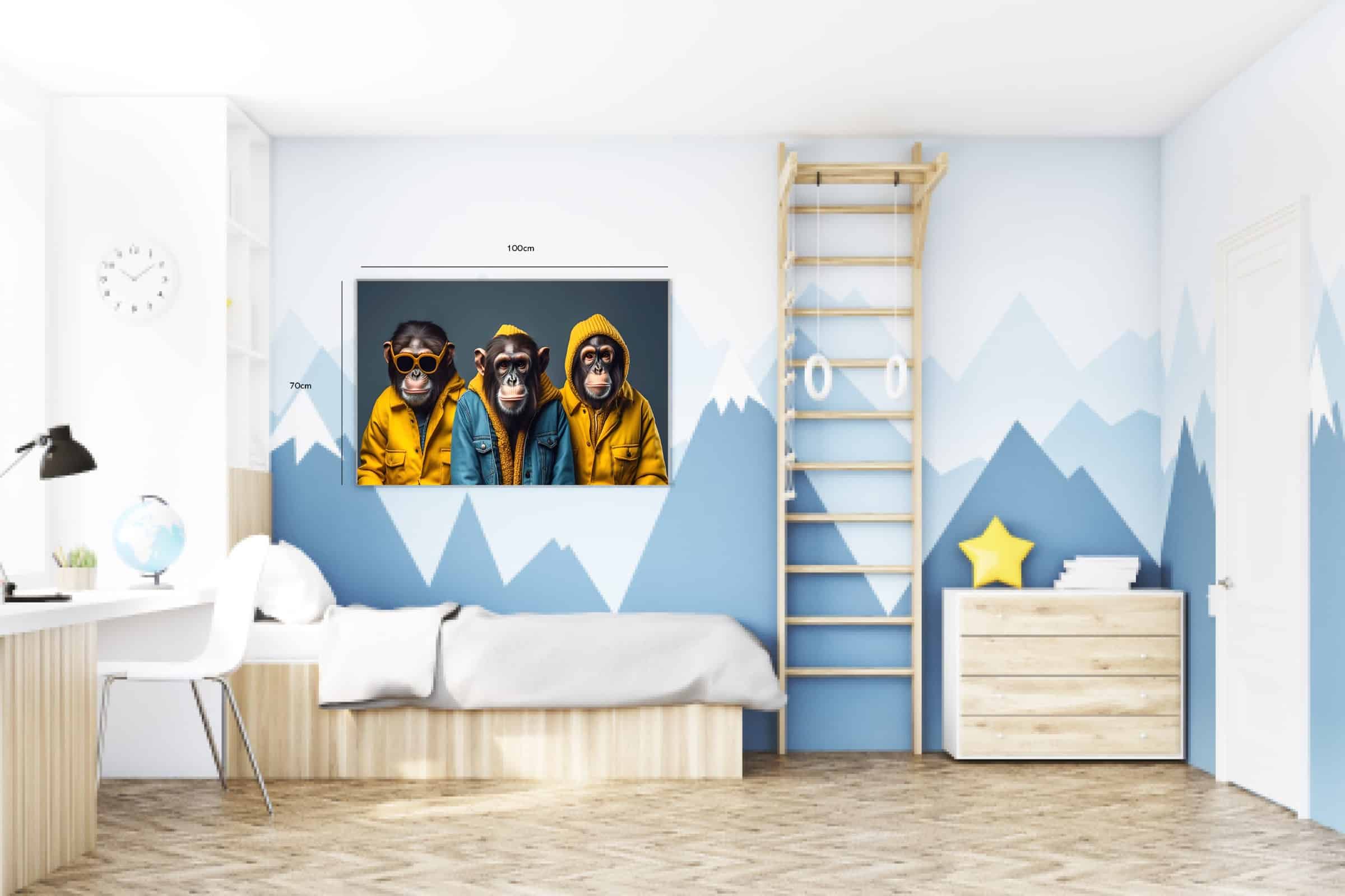 Cool Monkeys In Trendy Jackets Plakat