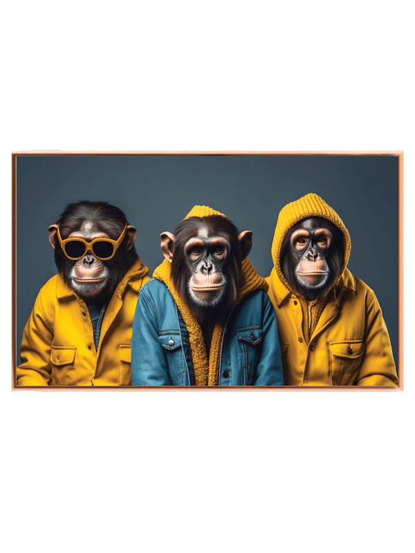 Cool Monkeys In Trendy Jackets Plakat