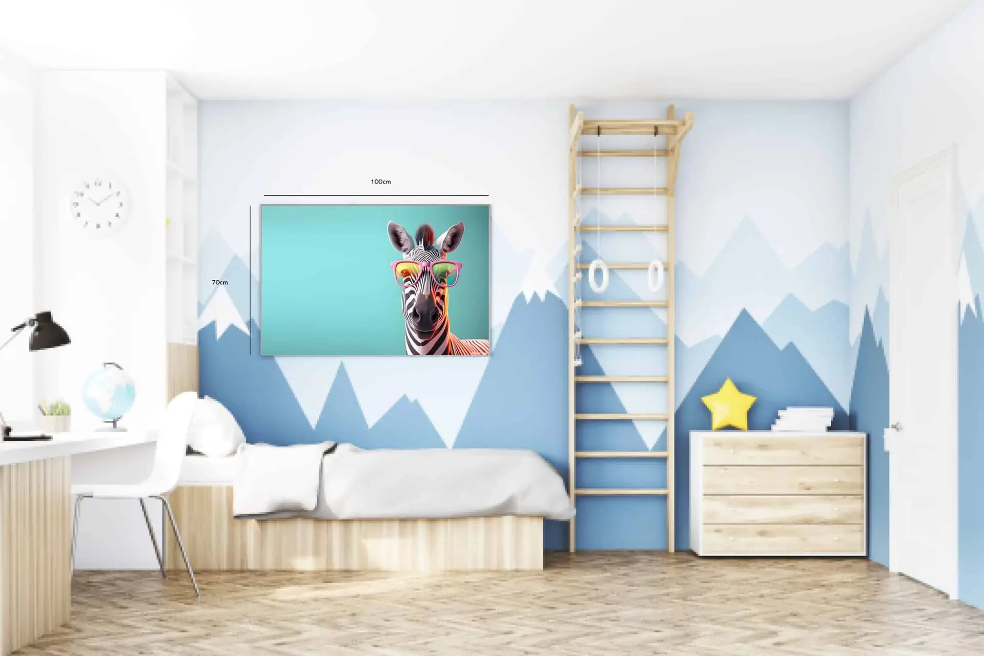 Playful Zebra With Glasses Plakat