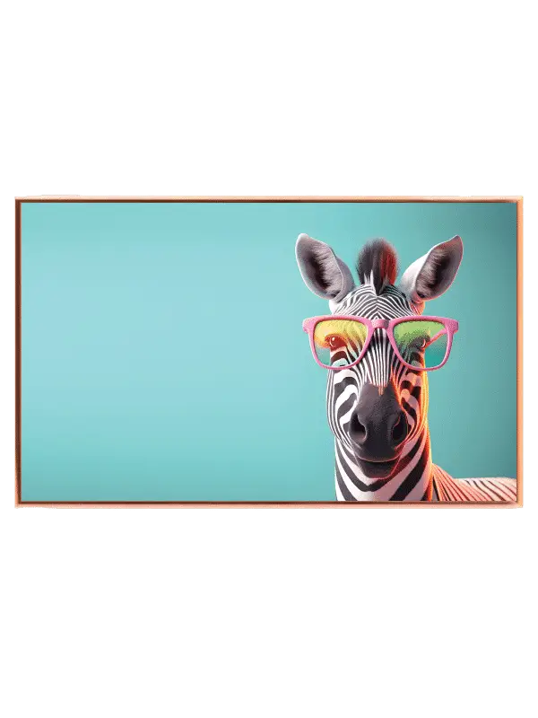 Playful Zebra With Glasses Plakat