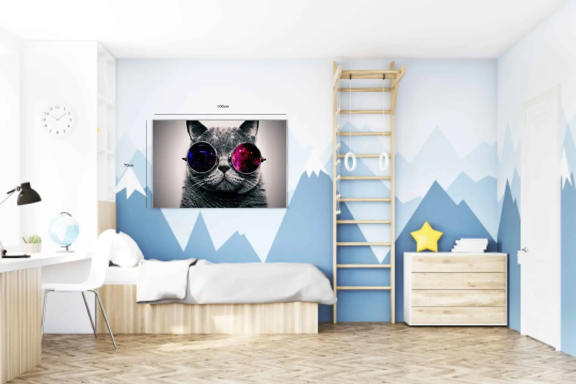 Curious Cat In Cosmic Glasses Plakat
