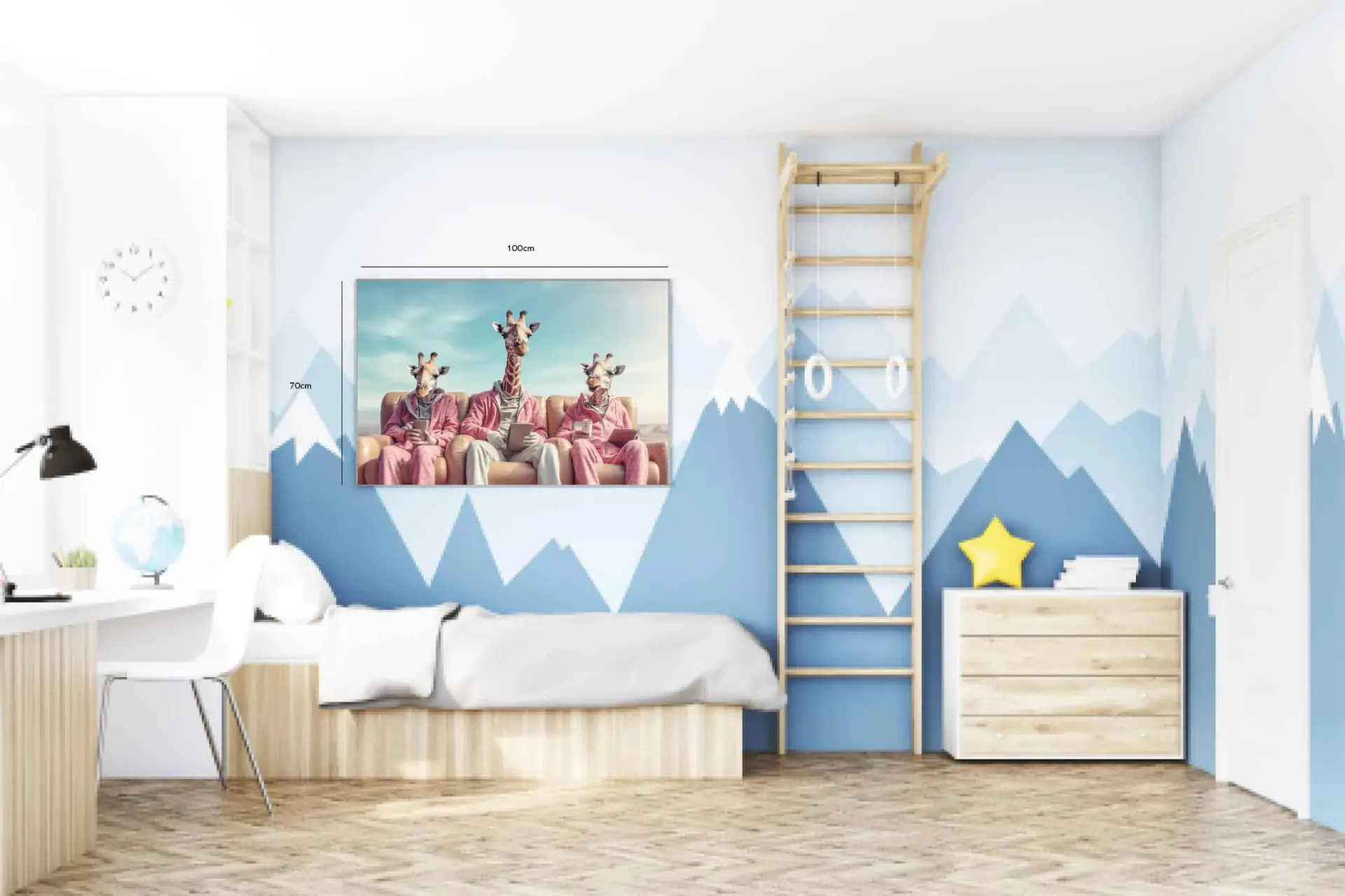 Playful Giraffe Family Plakat
