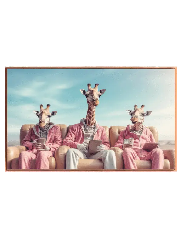 Playful Giraffe Family Plakat