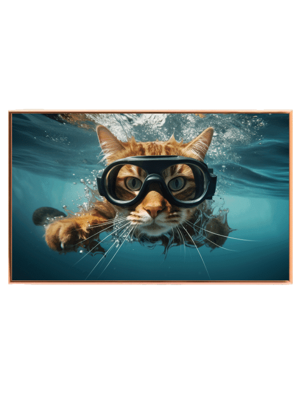 Playful Cat Underwater Adventure Plakat