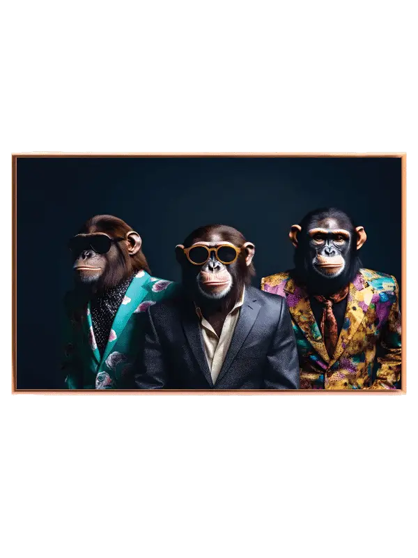 Playful Monkeys In Stylish Suits Plakat