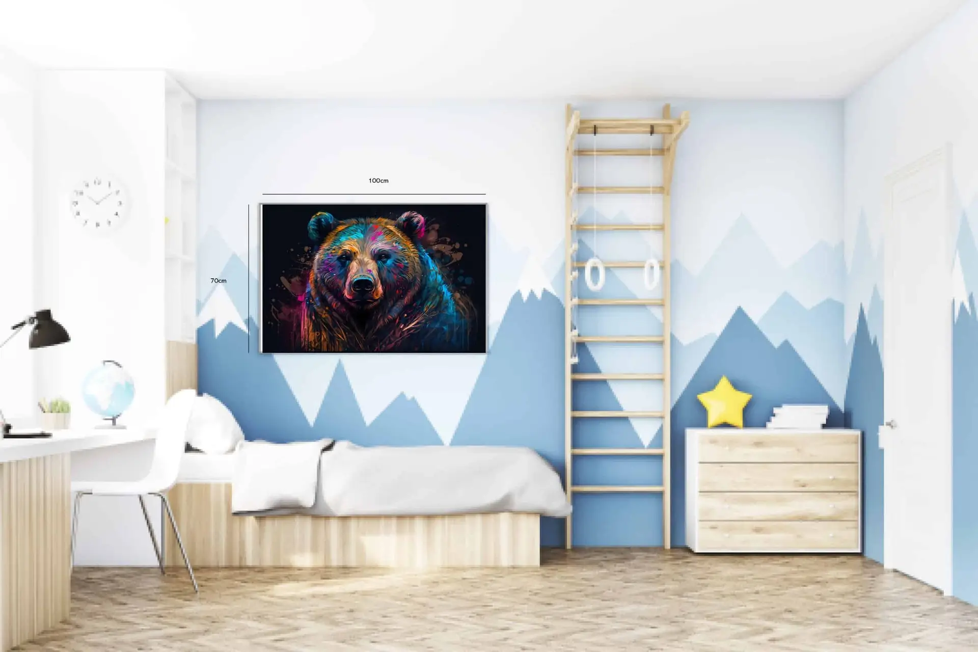 Magical Colorful Bear Portrait Plakat