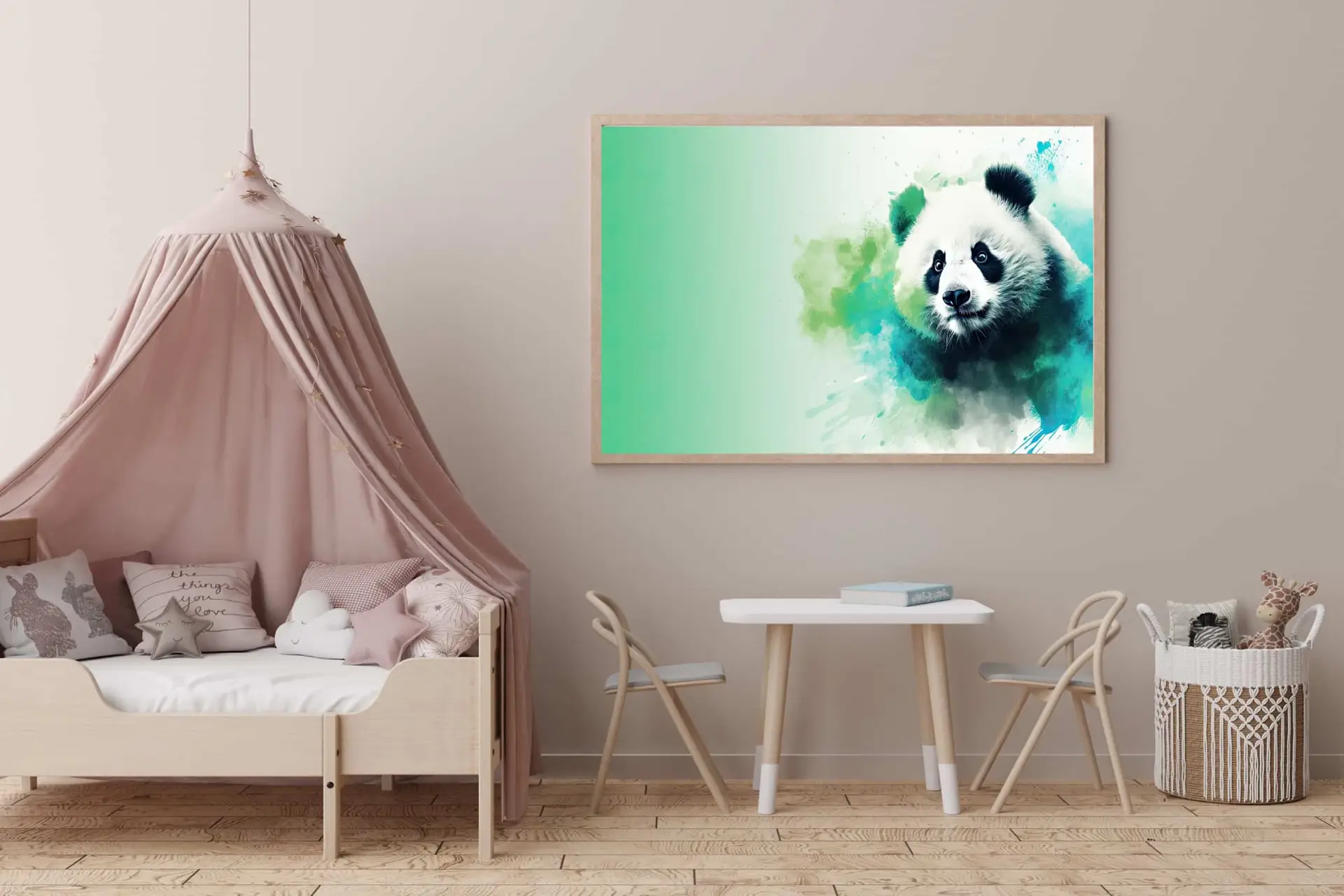 Playful Panda Watercolor Plakat