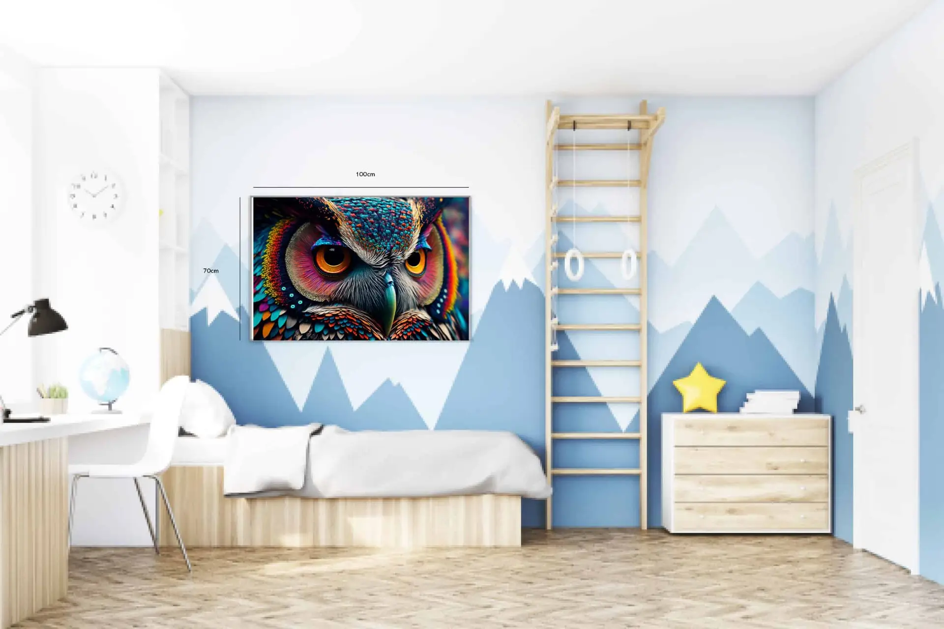 Curious Colorful Owl Plakat