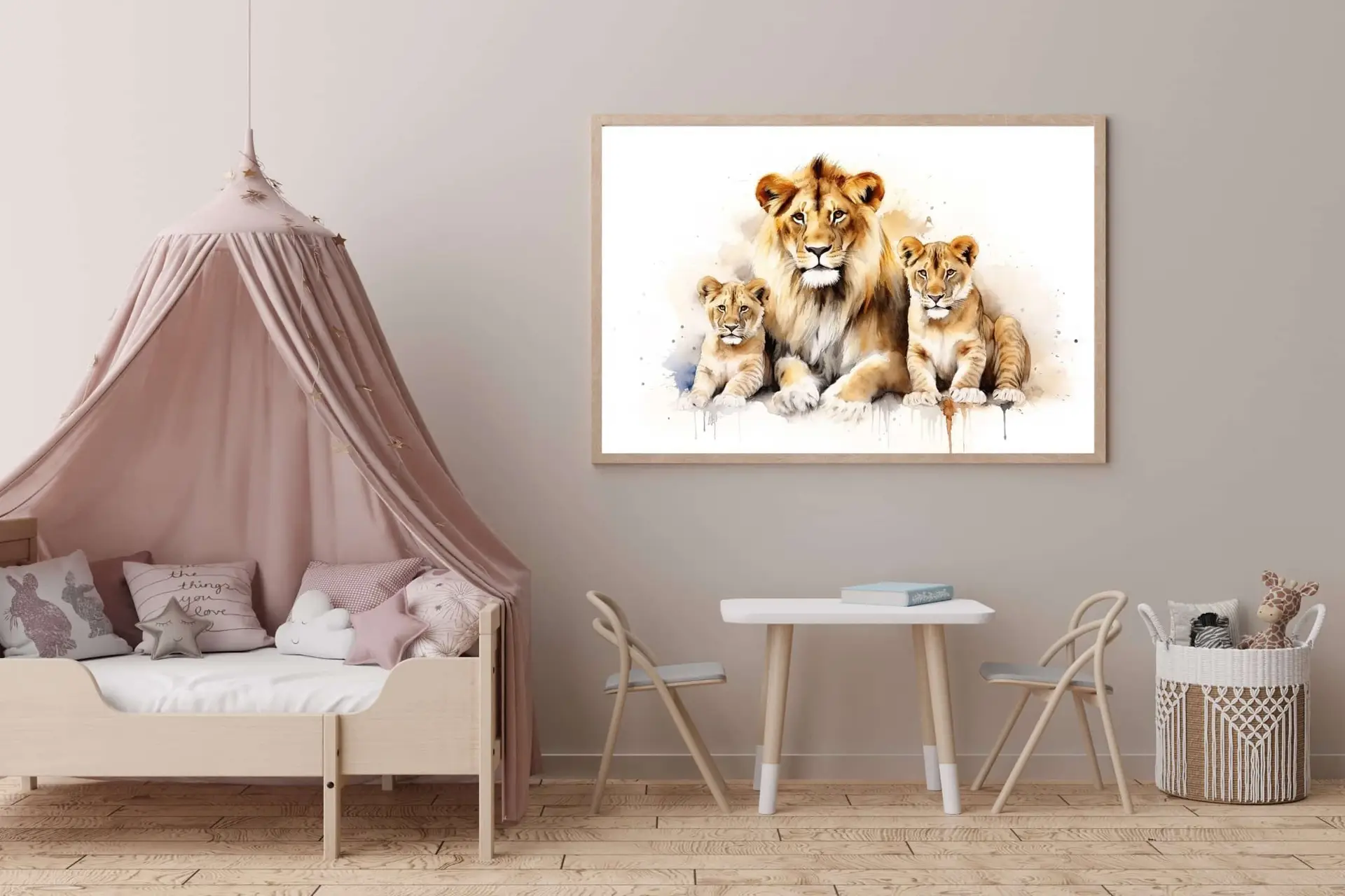 Gentle Lion Family Portrait Plakat