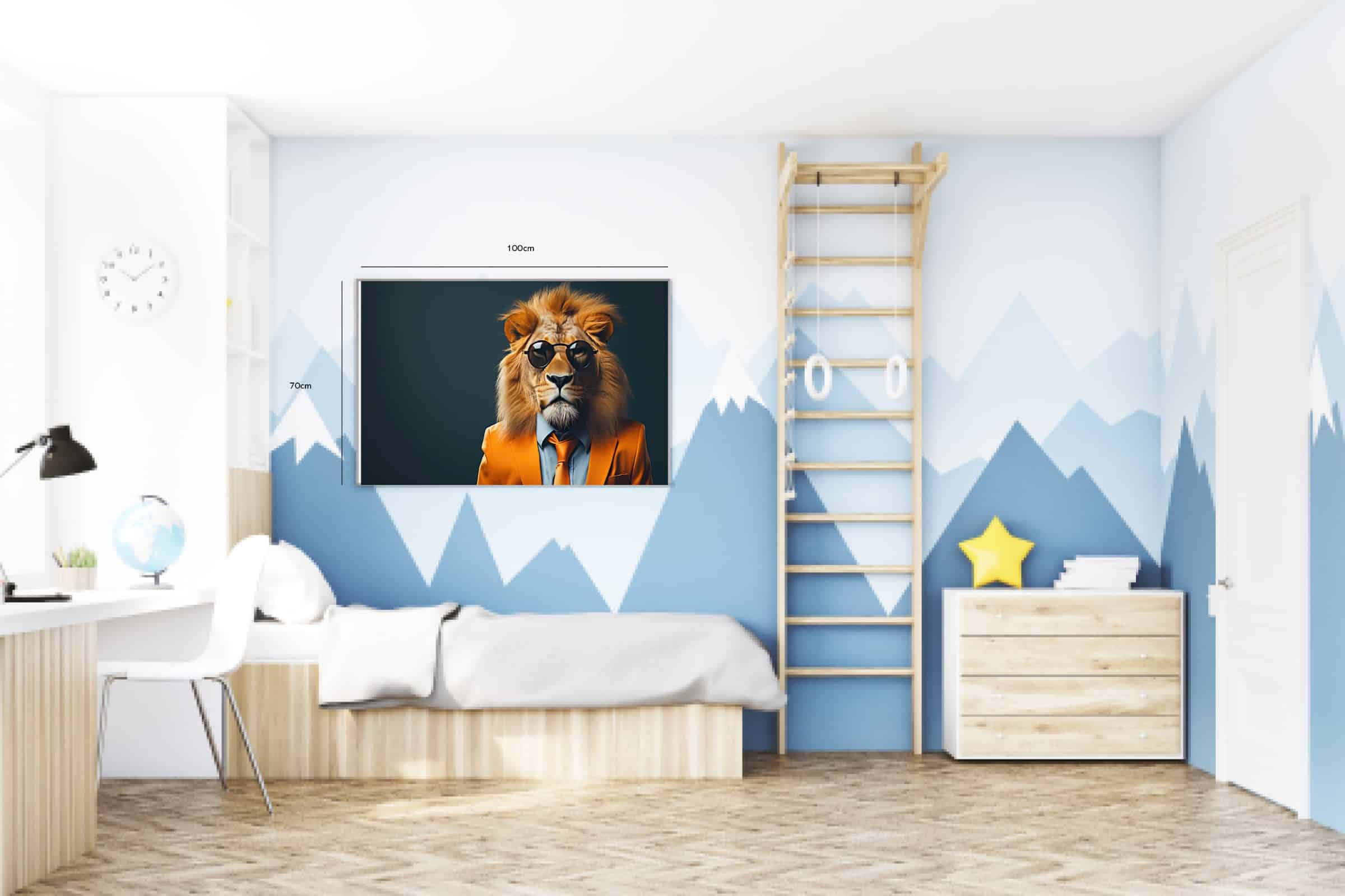 Cool Lion In Orange Suit Plakat