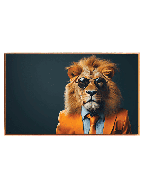 Cool Lion In Orange Suit Plakat