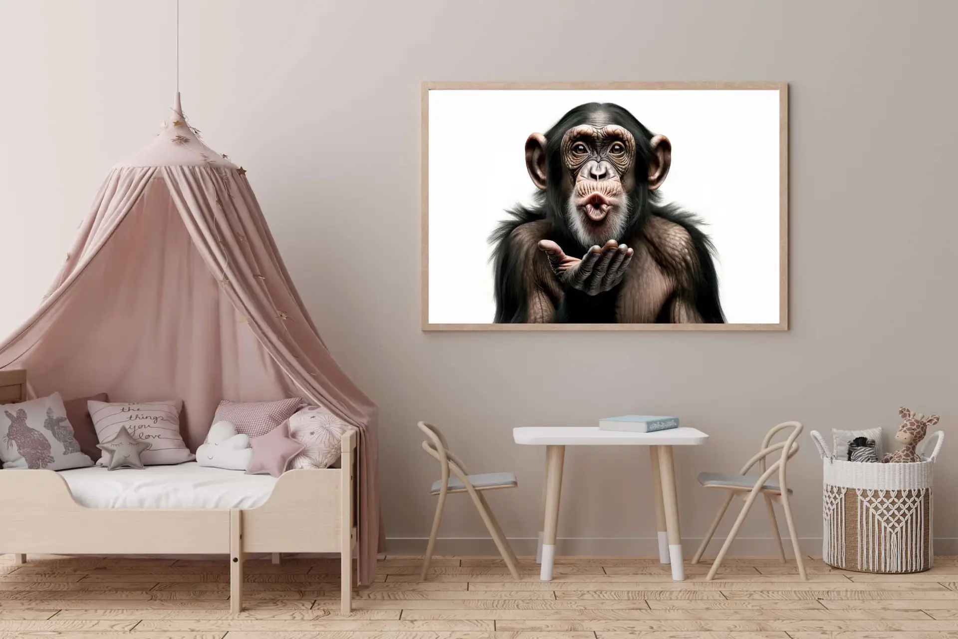 Playful Monkey Blow Kiss Plakat