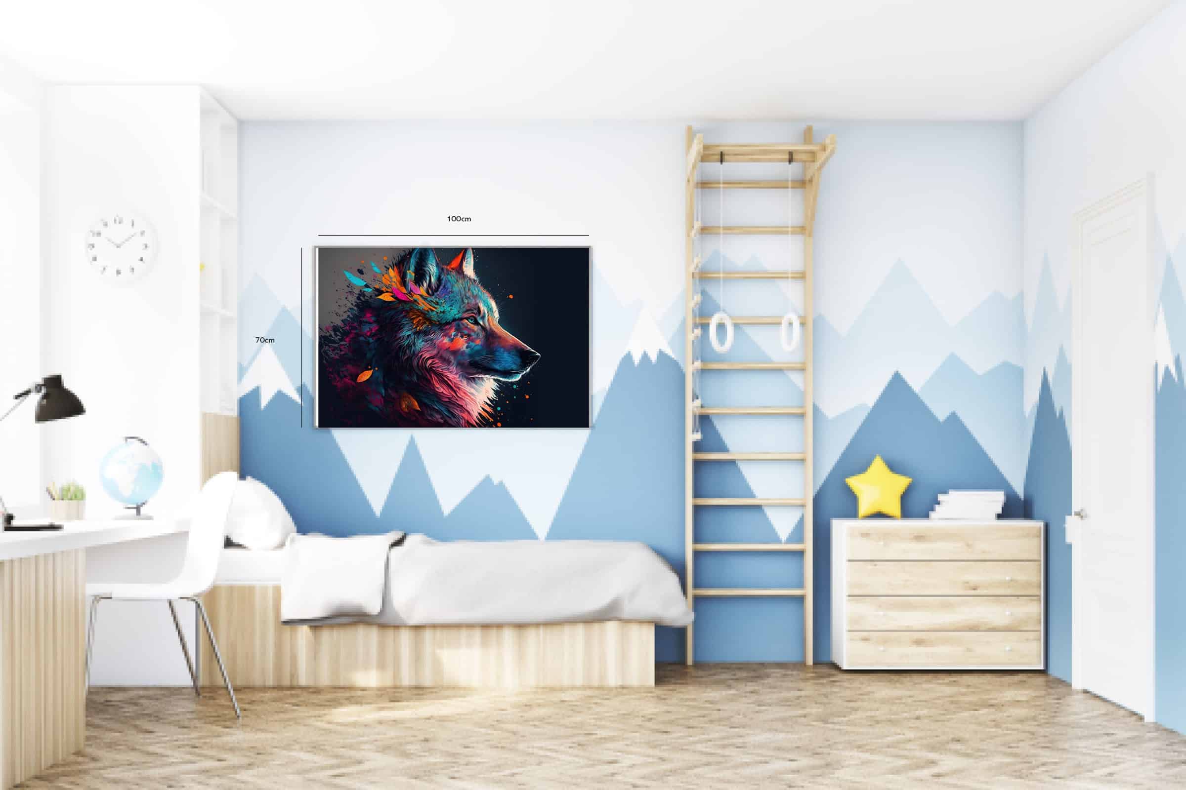Mystical Colorful Wolf Plakat