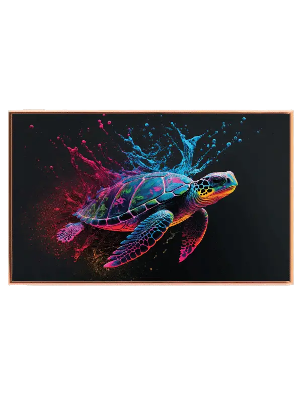 Vibrant Splash Sea Turtle Plakat