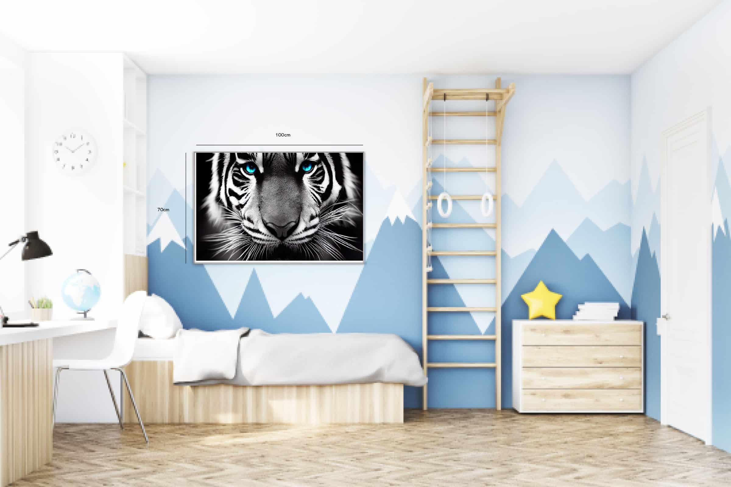 Curious Tiger With Blue Eyes Plakat