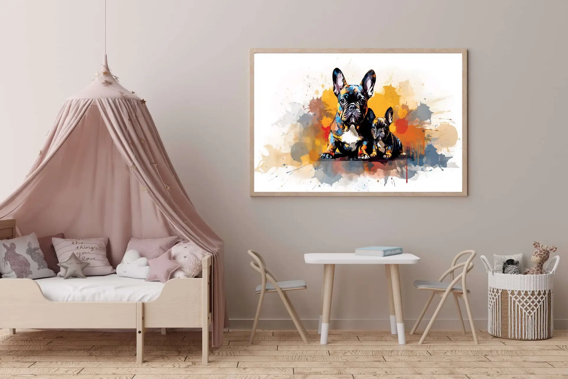 Playful French Bulldog Puppies Plakat
