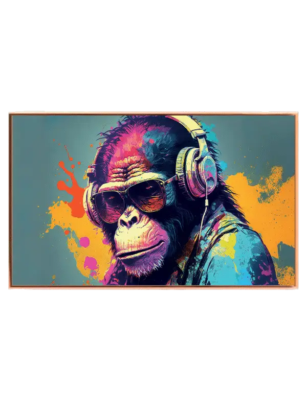 Cool Monkey Listening Music Plakat