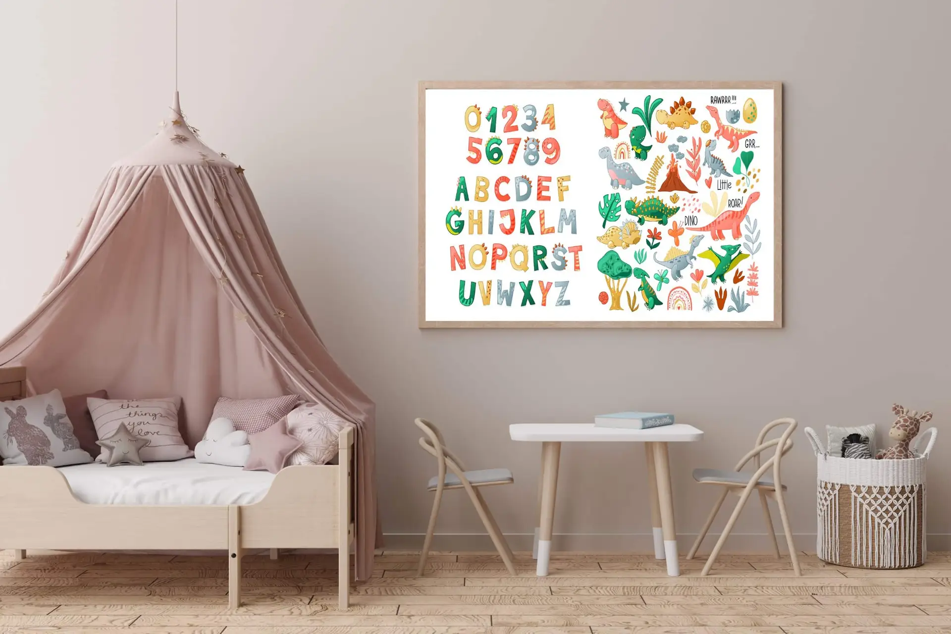 Playful Dino Alphabet Adventure Plakat