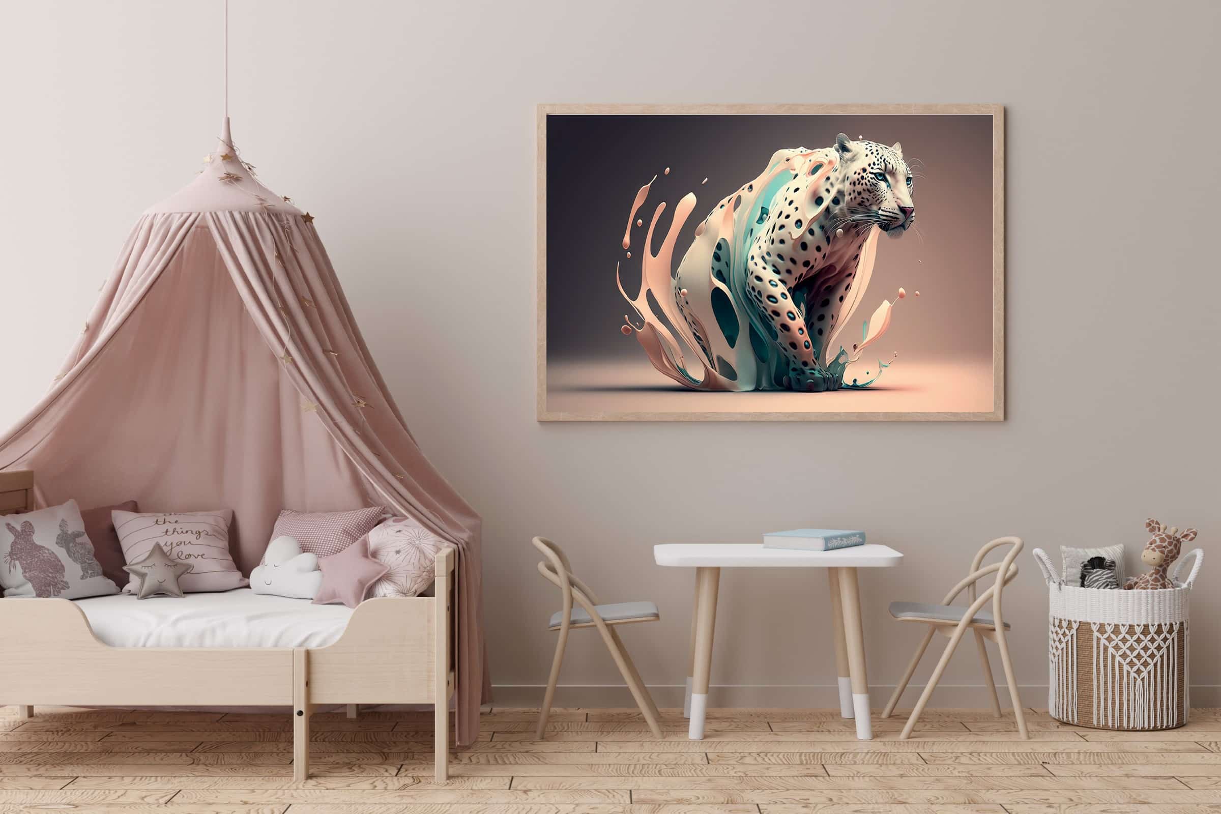 Curious Leopard Splash Plakat