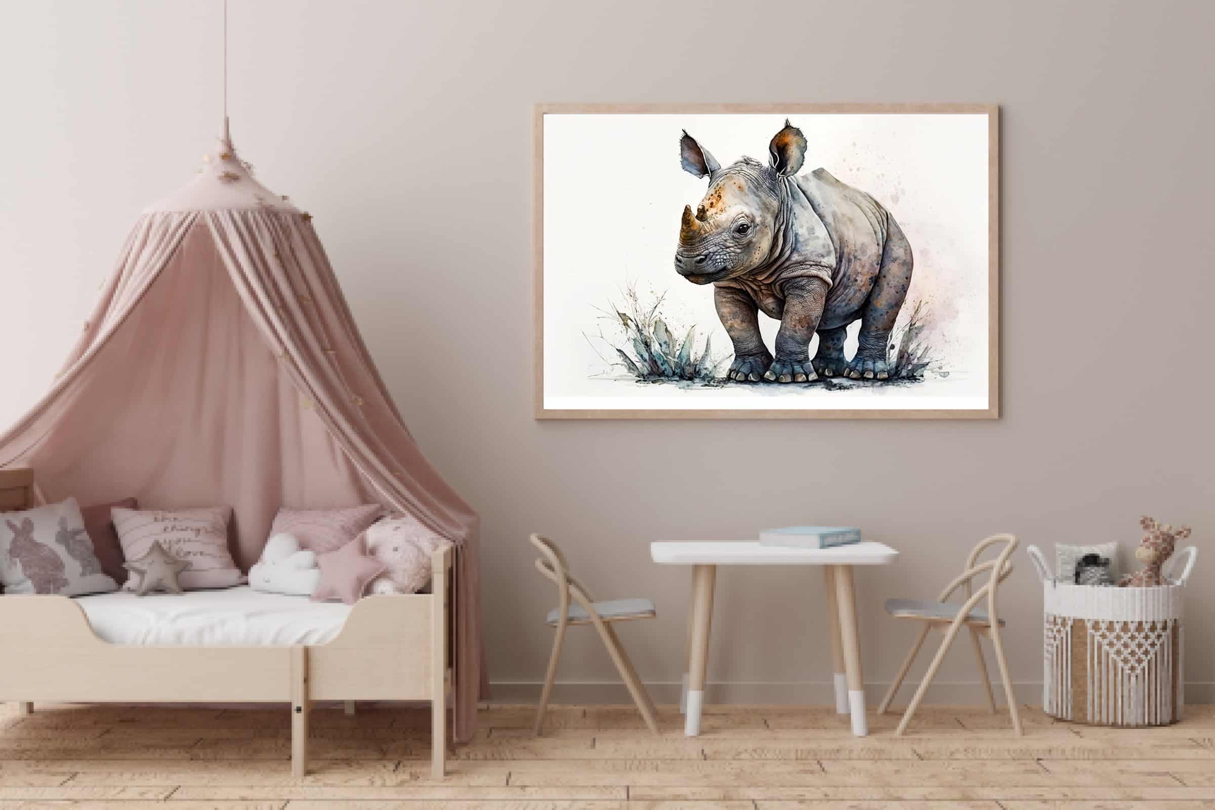 Curious Little Rhino Plakat